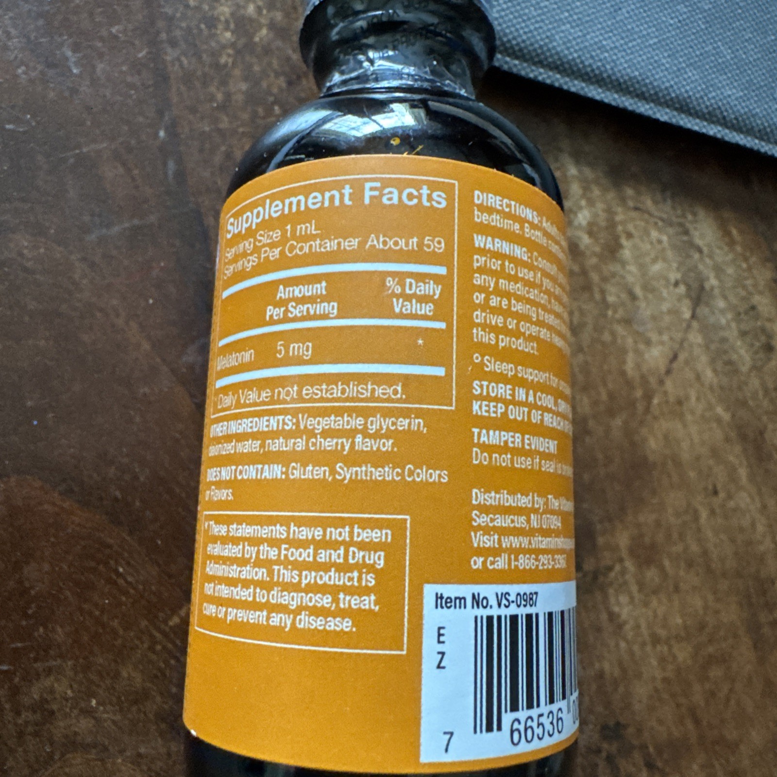 The Vitamin Shoppe – Liquid Melatonin 5mg cherry 2 fl oz new EXP 7/2029