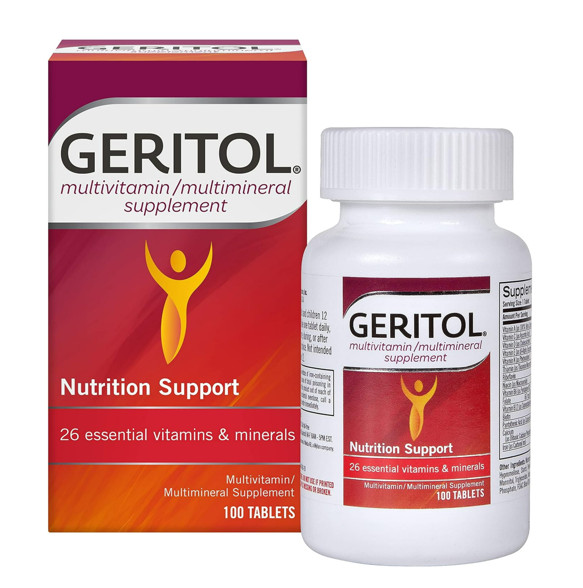 Geritol Multivitamin/Multimineral Supplement Nutrition Support 100 Tablets 02/28