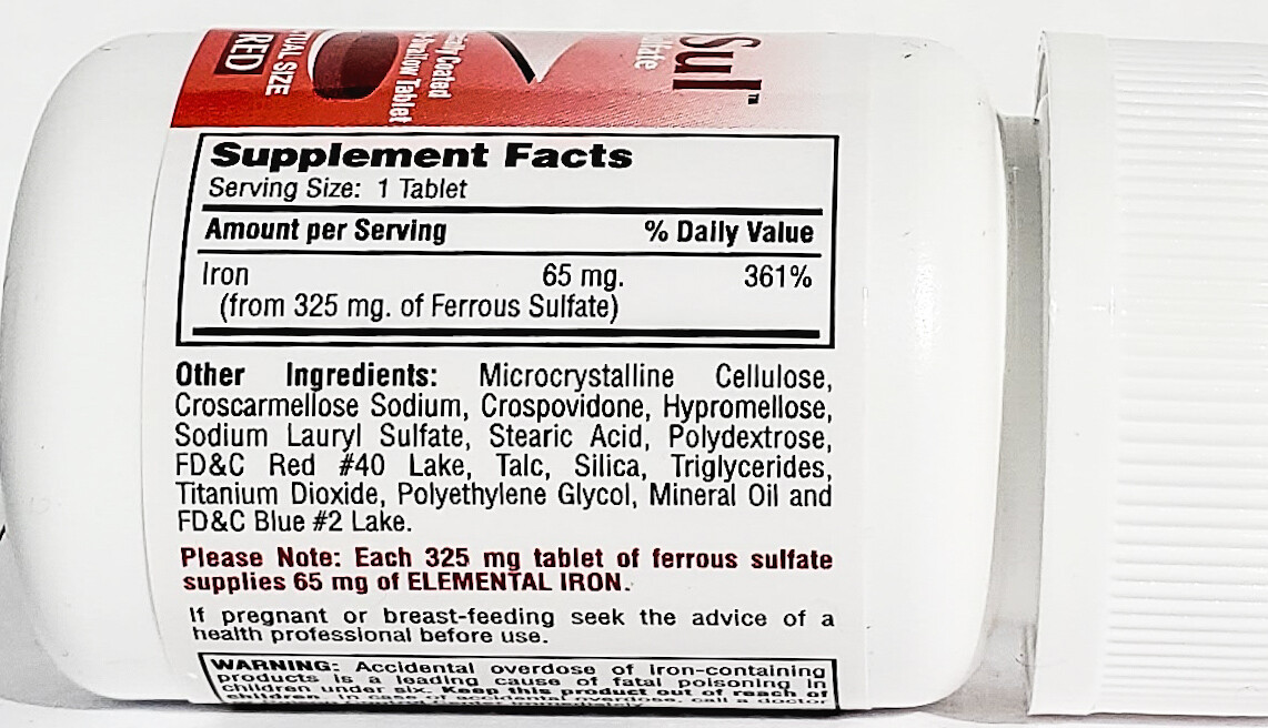 Major FeroSul (Ferrous Sulfate) 325 mg 100ct – Exp Date 01-2026
