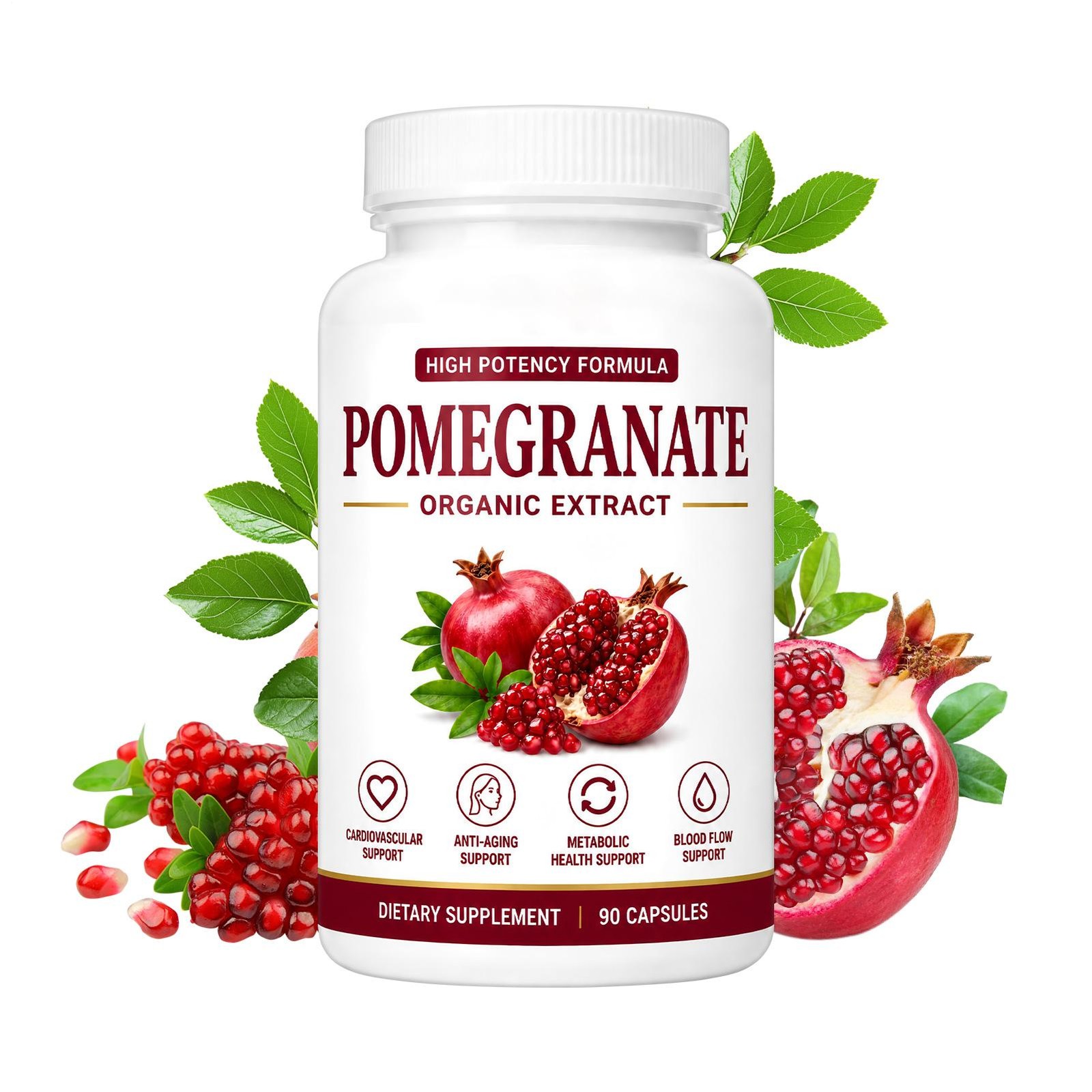 Pomegranate Capsules 90ct Organic Extract Antioxidant