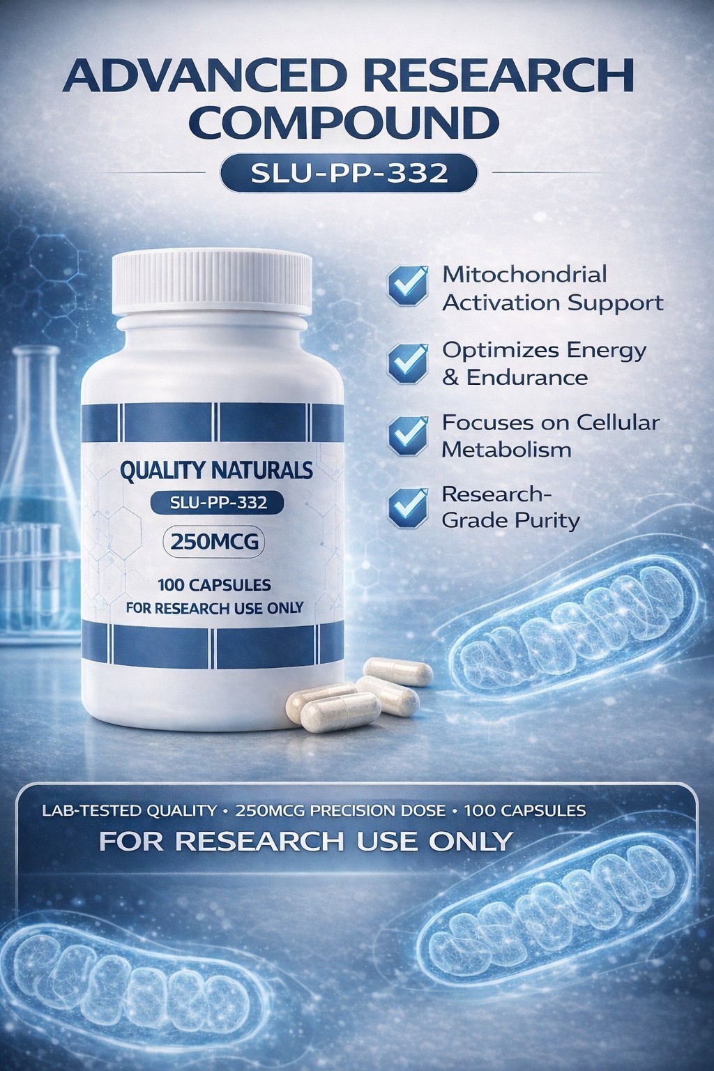 Quality Naturals SLU-PP-332 250mcg 100 Capsules Mitochondrial Energy Support