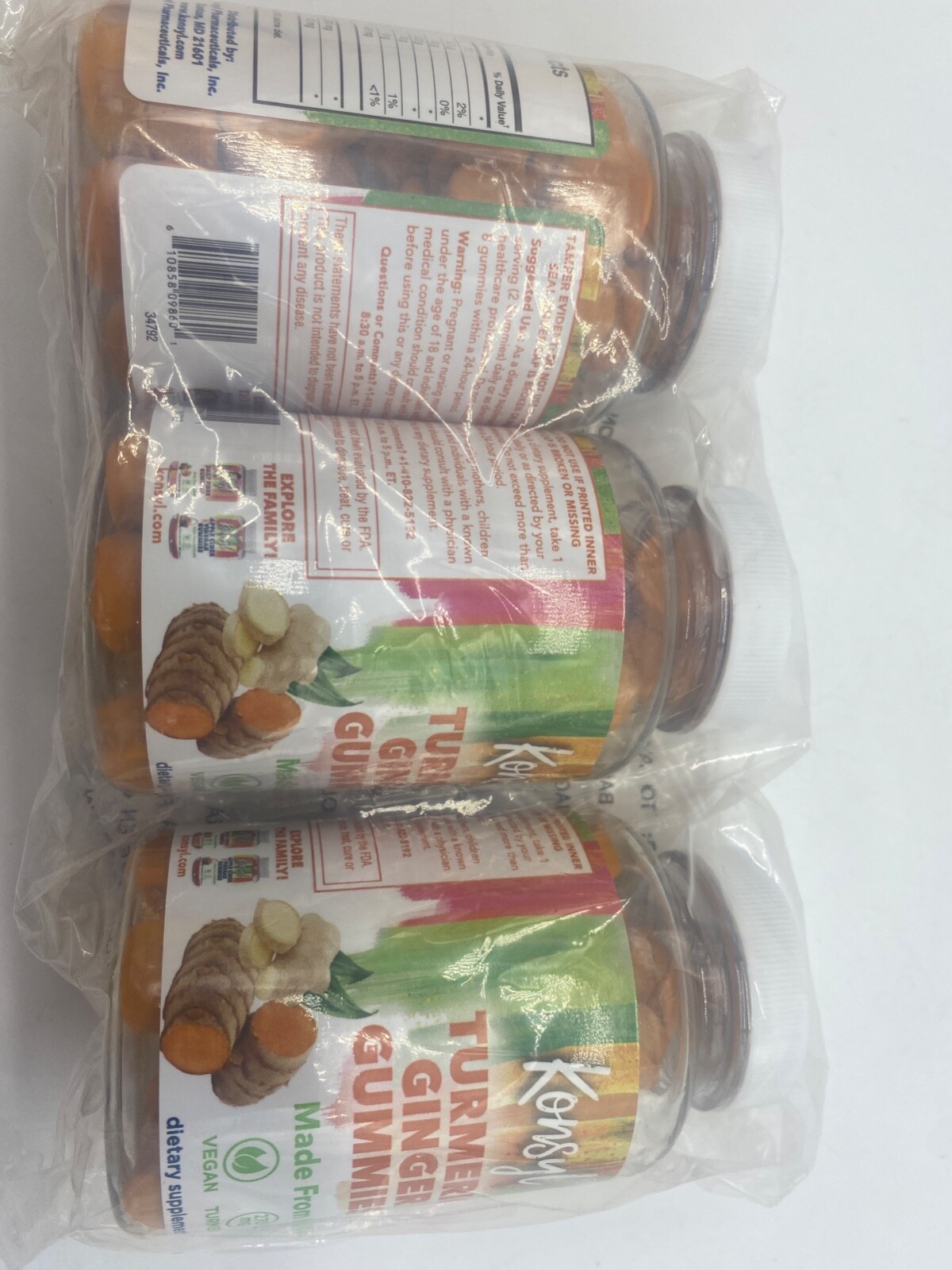 Konsyl Turmeric Ginger Gummies-Helps Support Health-60 CT Best by 2/2027