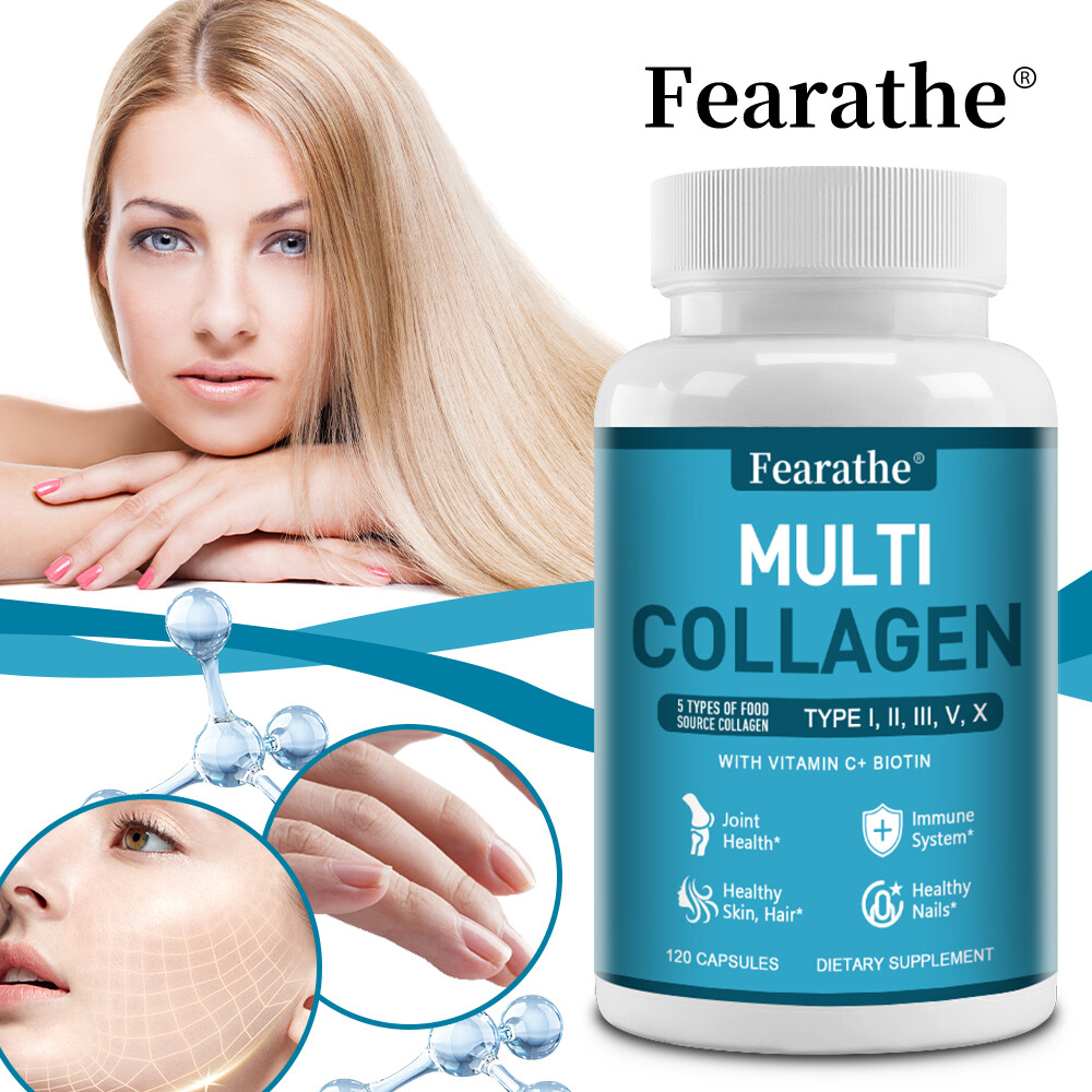 Multi Collagen Complex 2000mg- Type I, II, III, V, X – with Vitamin C + Biotin