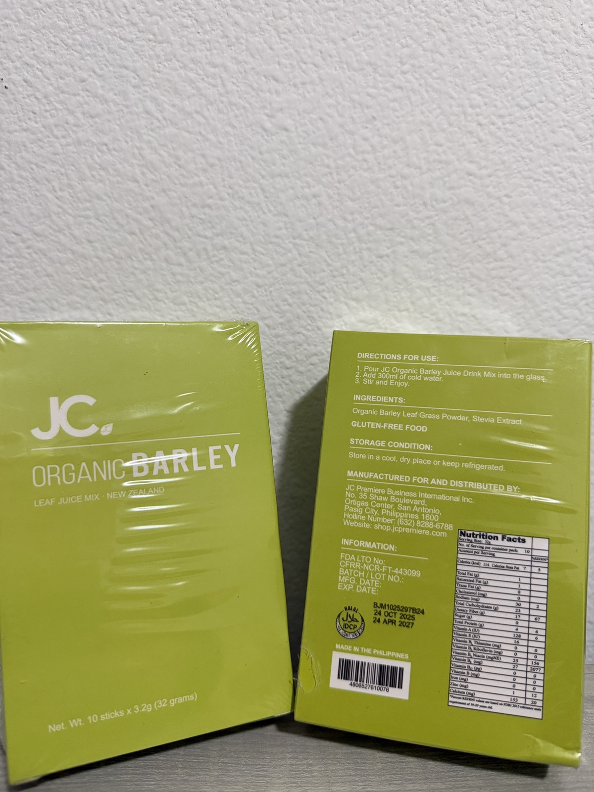 JC Organic Barley Grass Juice Mix New Zealand Superfood Drink Powder 10 Sticks