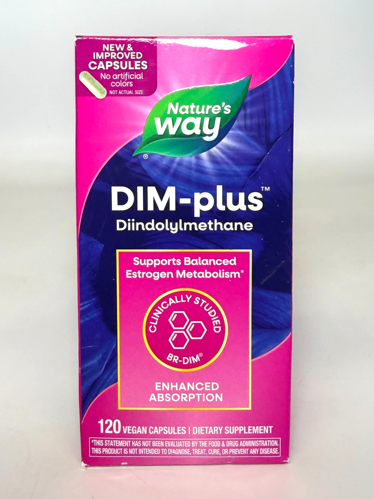 Nature’s Way DIM-Plus DIM Diindolylmethane Supplement – 120 Capsules *EXP 07/26*