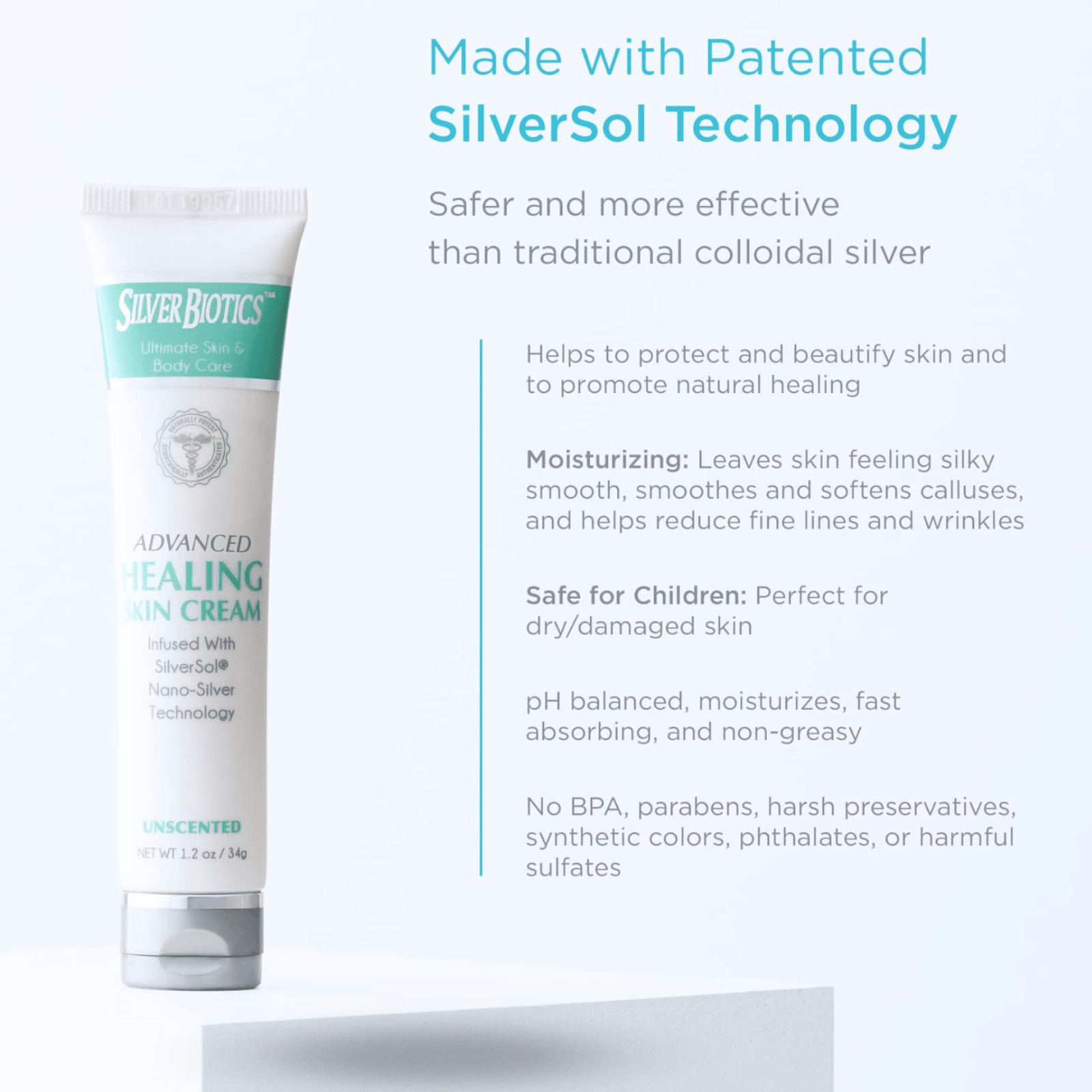 American Biotech Labs Silver Hand and Body Lotion 1.2 Oz Hydrate Skin