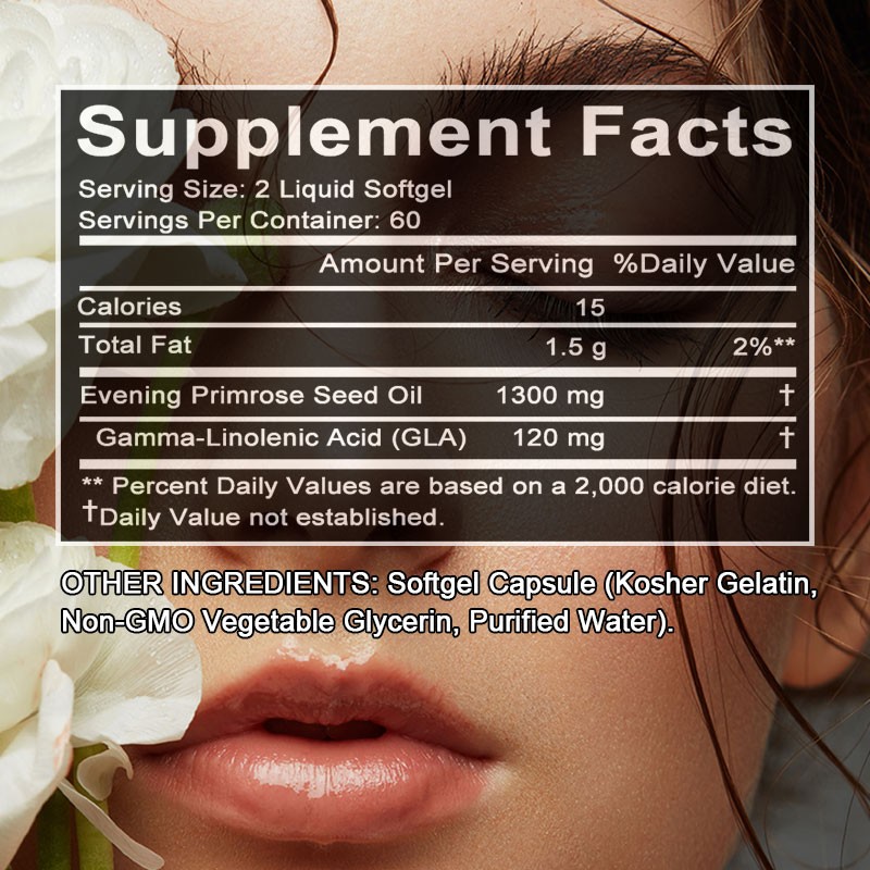 Non-GMO Evening Primrose 30/60/120 Caps-Support Women Wellness & Radiant Skin
