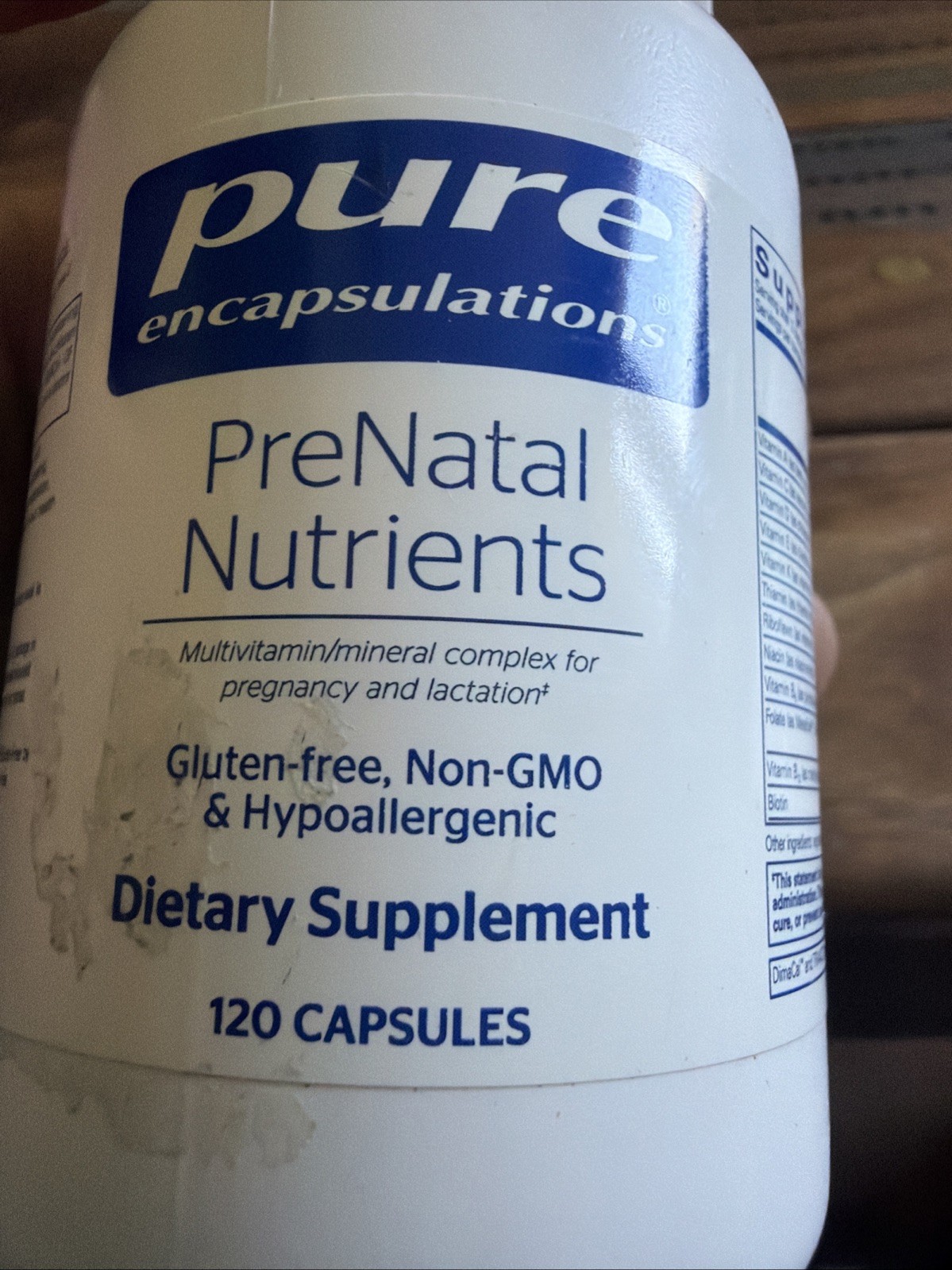 Pure Encapsulations PreNatal Nutrients, Pregnancy Support, 120ct, Exp 03/2027