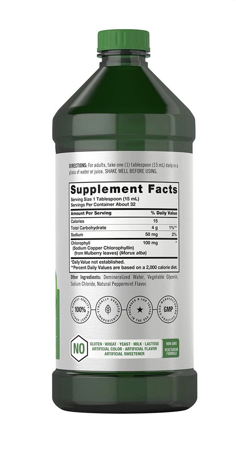 Horbaach Liquid Chlorophyll Natural Peppermint 16oz 2Pack Veg Exp12/27 New