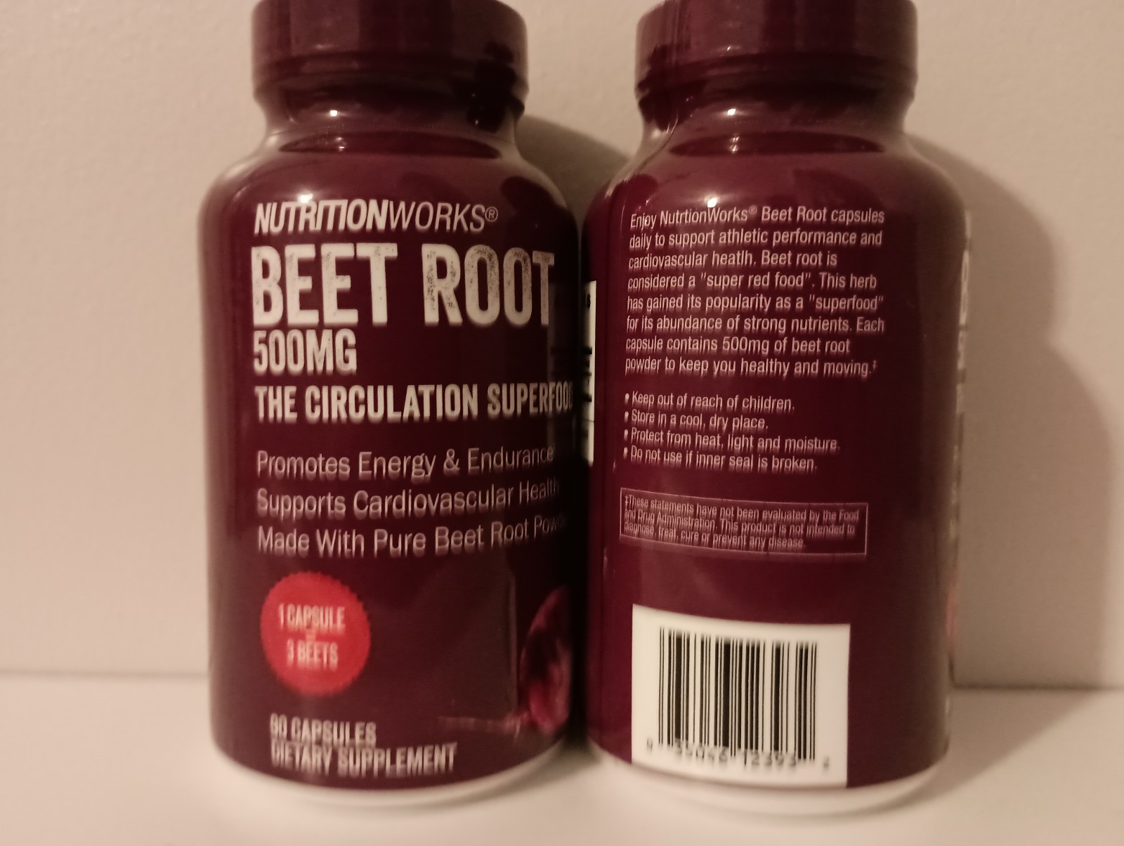 Nutritionworks® Beet Root Capsules The Circulation Superfood 90 Count (2 Pack)