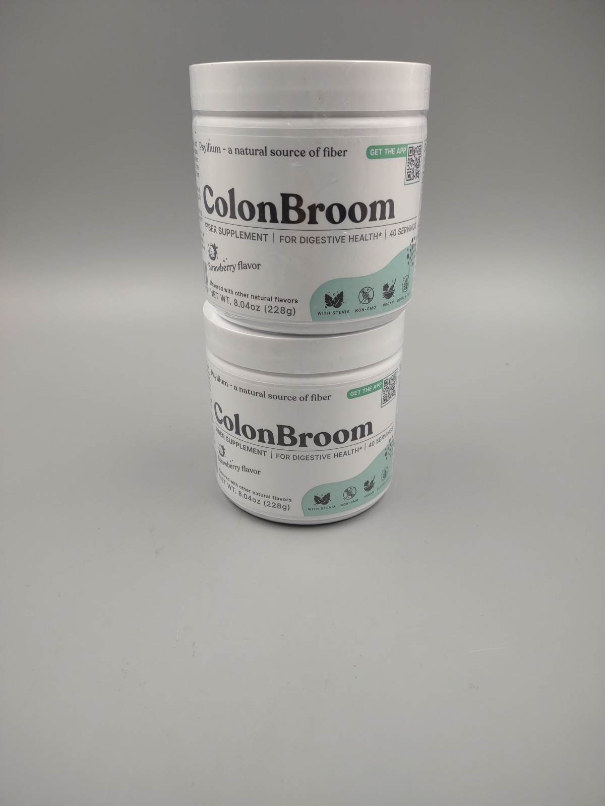 Lot Of 2 ColonBroom Fiber Supplement ~ 8.04 oz ~ Strawberry ~ Expires 09/2026