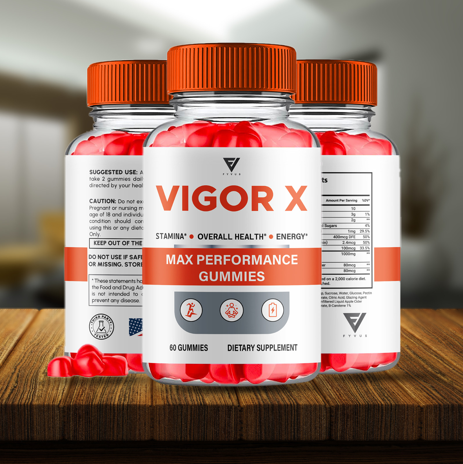 (2 Pack) Vigor X Gummies, Vigor X Max Strength Overall Wellness (120 Gummies)