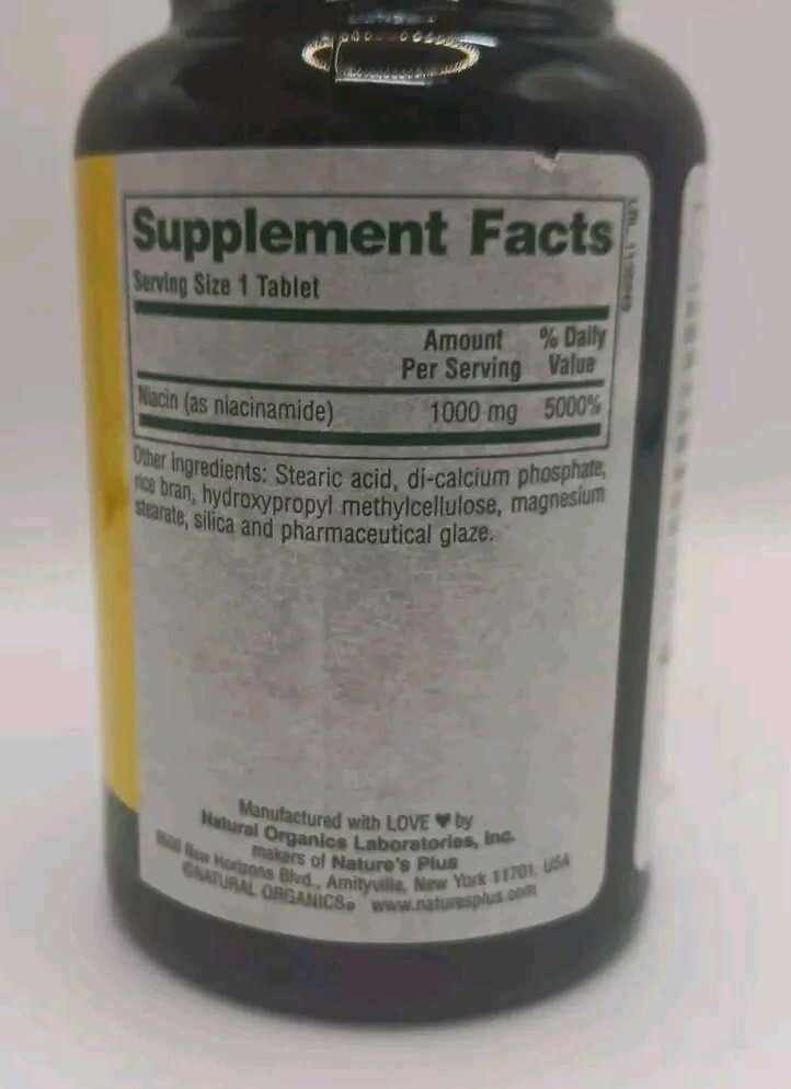 Natures Plus Niacinamide 1000mg – 90 Tablets[10/2021] Natural Supplement