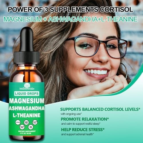 Cortisol Support Supplement with Magnesium Ashwagandha Theanine 2 Pack