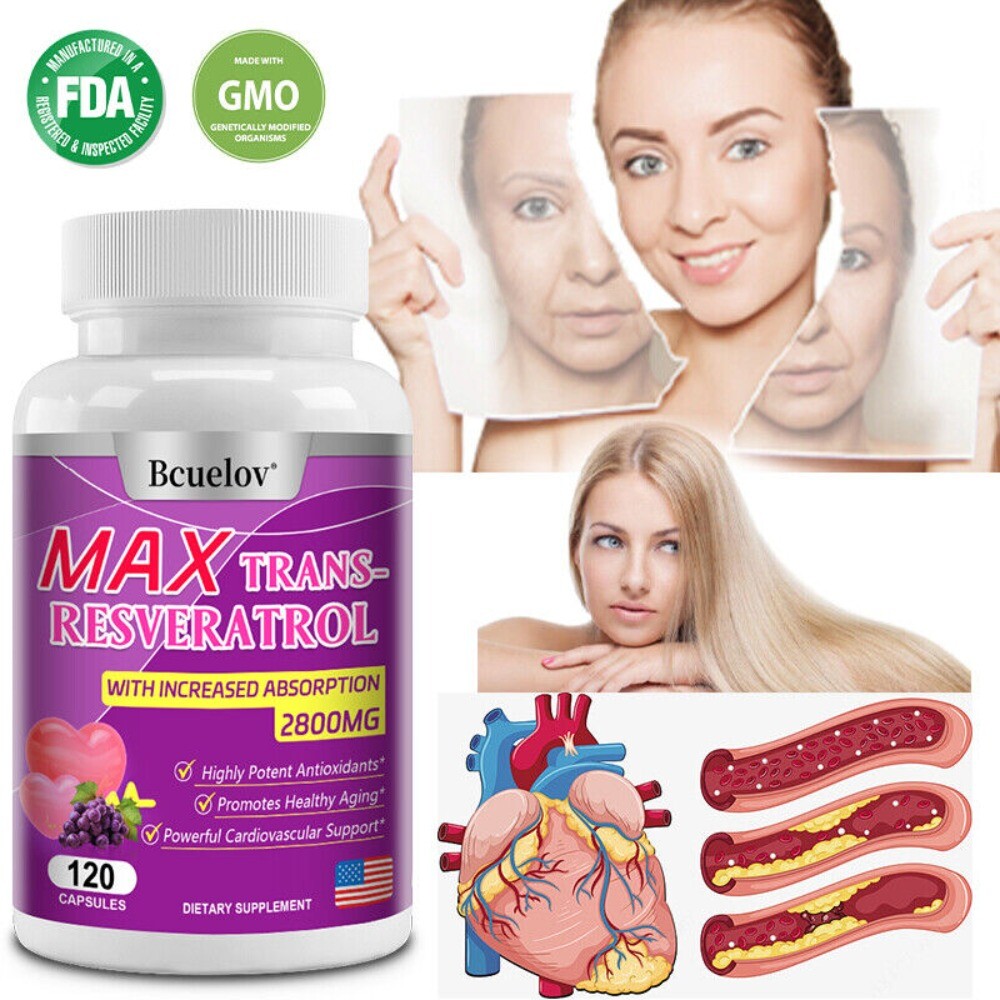 Organic Trans Resveratrol – 1200mg -Anti-Aging, Heart healthy