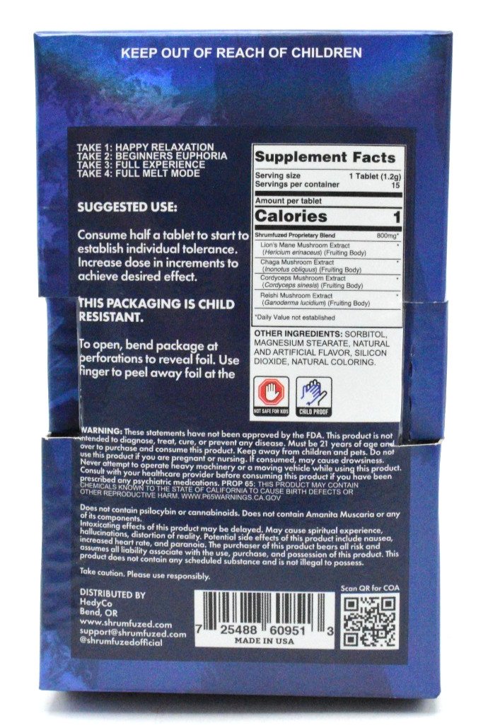 Shrumfuzed Tabz – Blue Slushee Nootropic Chewable Tablets 800mg (15 ct)