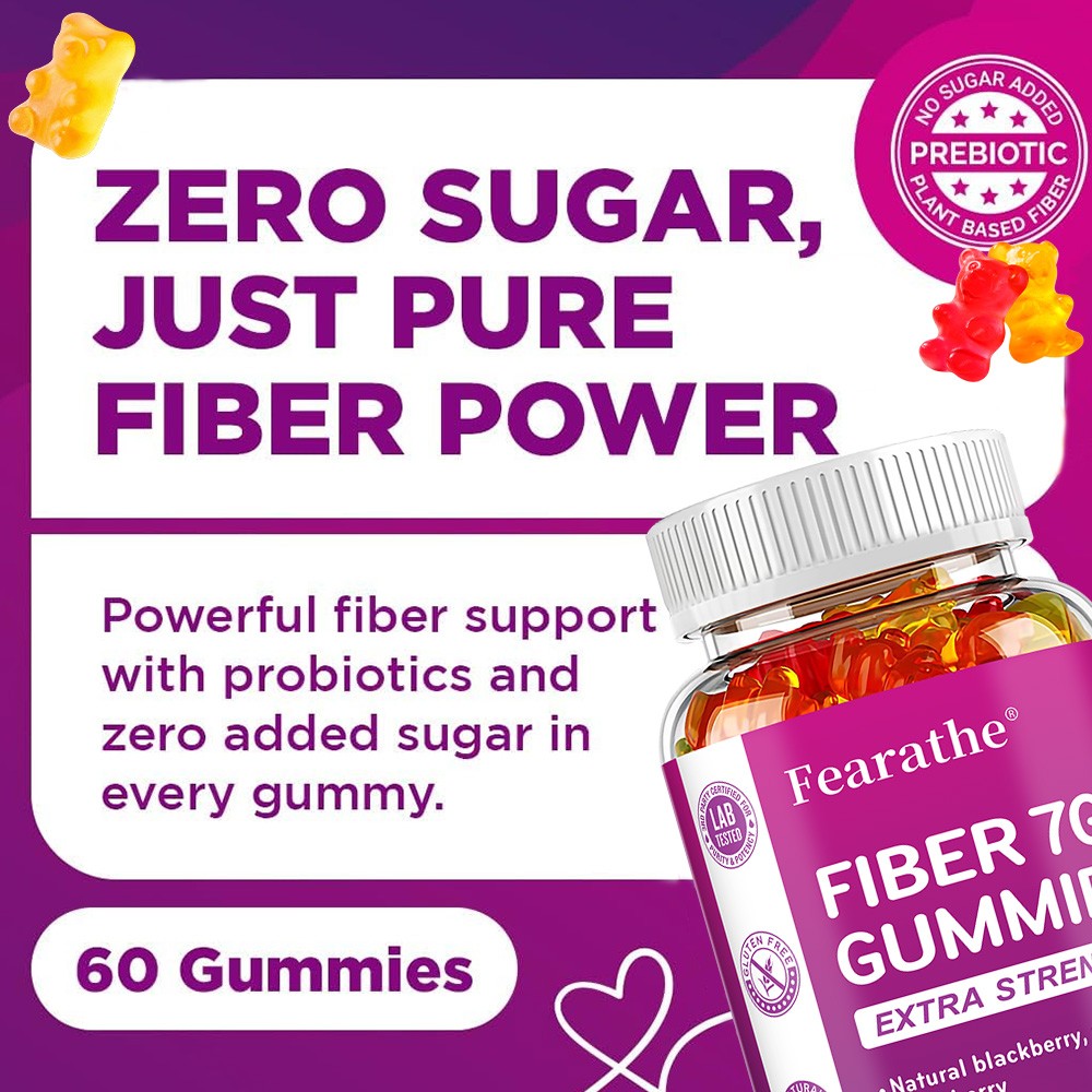 Fiber 7 G 60 Gummies Support Digestive Improve Immune System Gut Flora Health