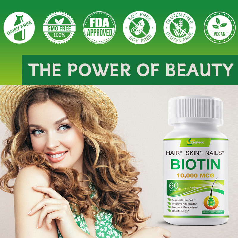 Biotin capsules help with metabolism skin and nail health nervous system 60pcs