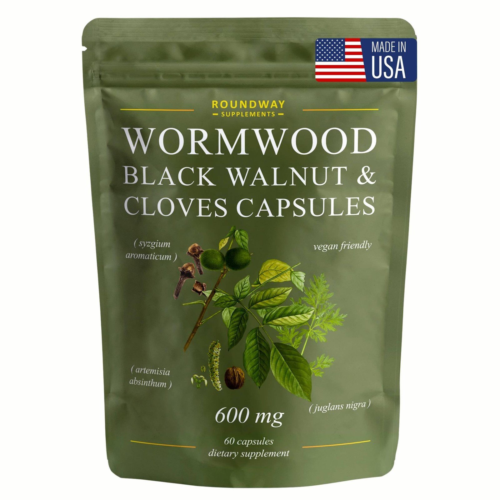 Wormwood Black Walnut Hull and 60 Count (Pack of 1)