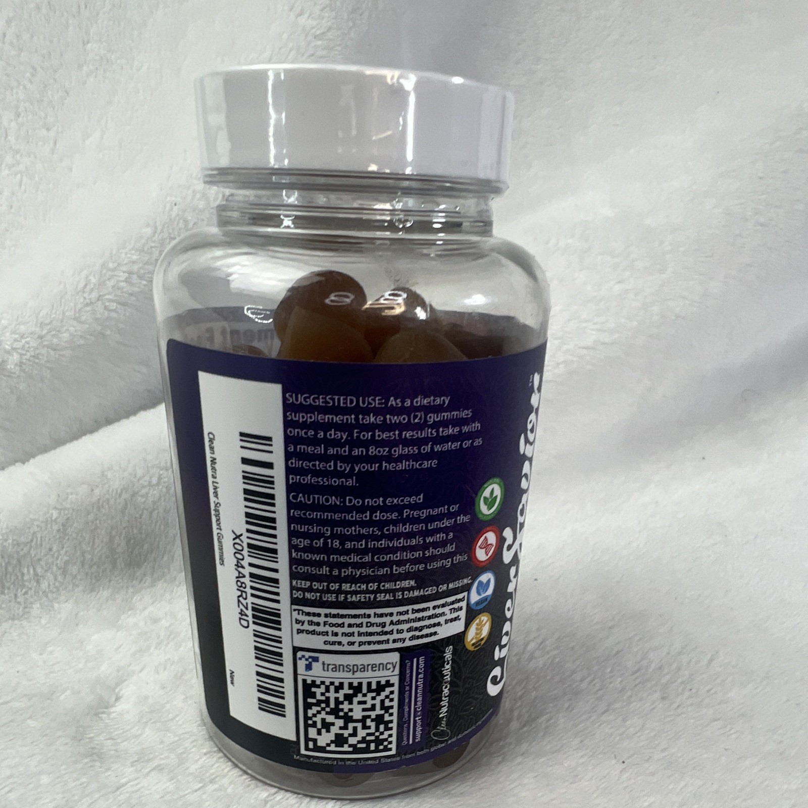 Clean Nutra Liver Savior Liver Support Gummies Milk Thistle NAC Lemon 60 Count