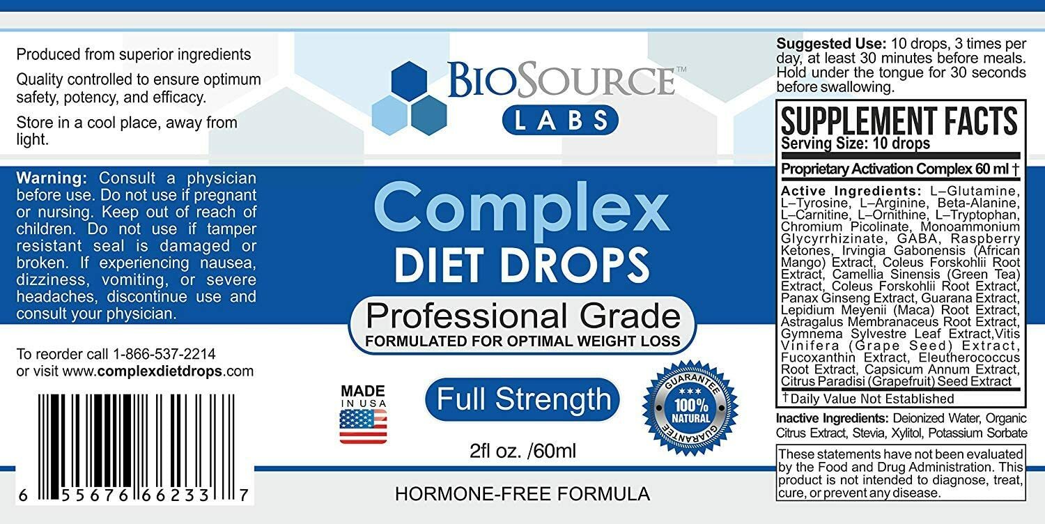 Complex Diet Drops – Natural Weight Management Drops Unisex 2 oz – Pack of 2