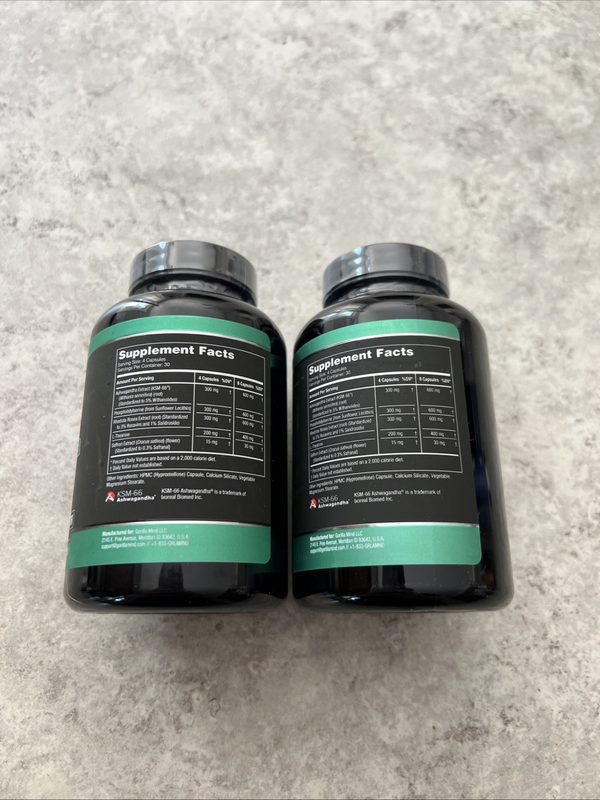 2X Gorilla Mind Calm Stress Support 120 Capsules Non-GMO Exp 11/2027 & 01/2028