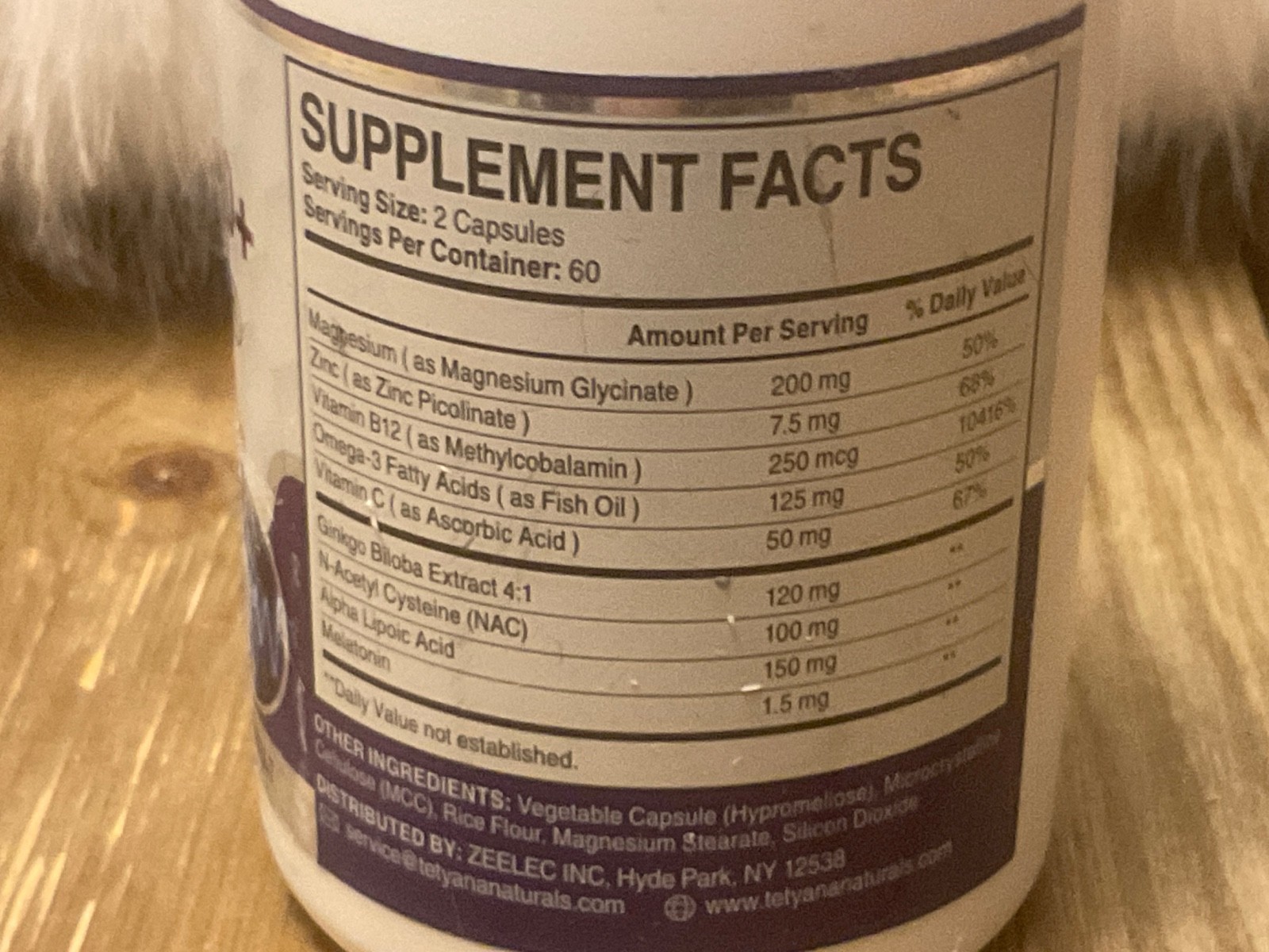 Tetyana Naturals TiniClear 50+ – Advanced Tinnitus Support – 120 caps -Exp 04/27