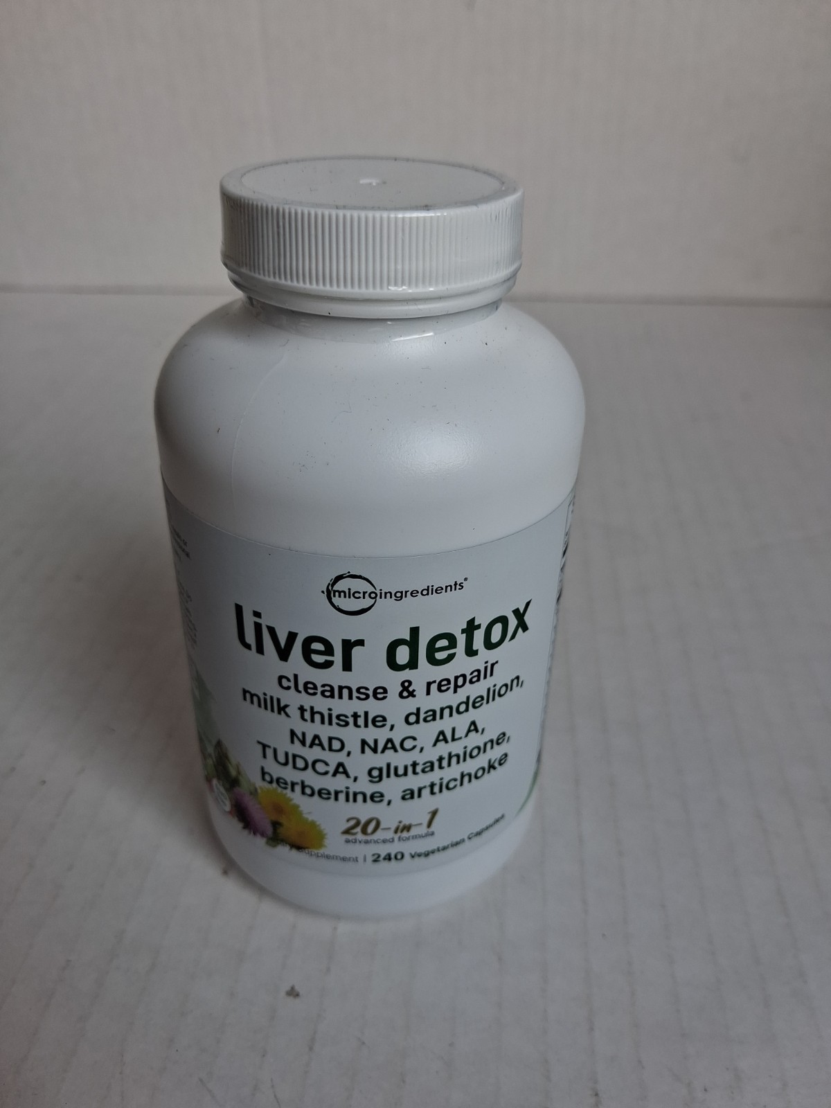 Micro Ingredients Liver Detox Milk Thistle Dandelion 240 Veg Capsules Exp 07/27