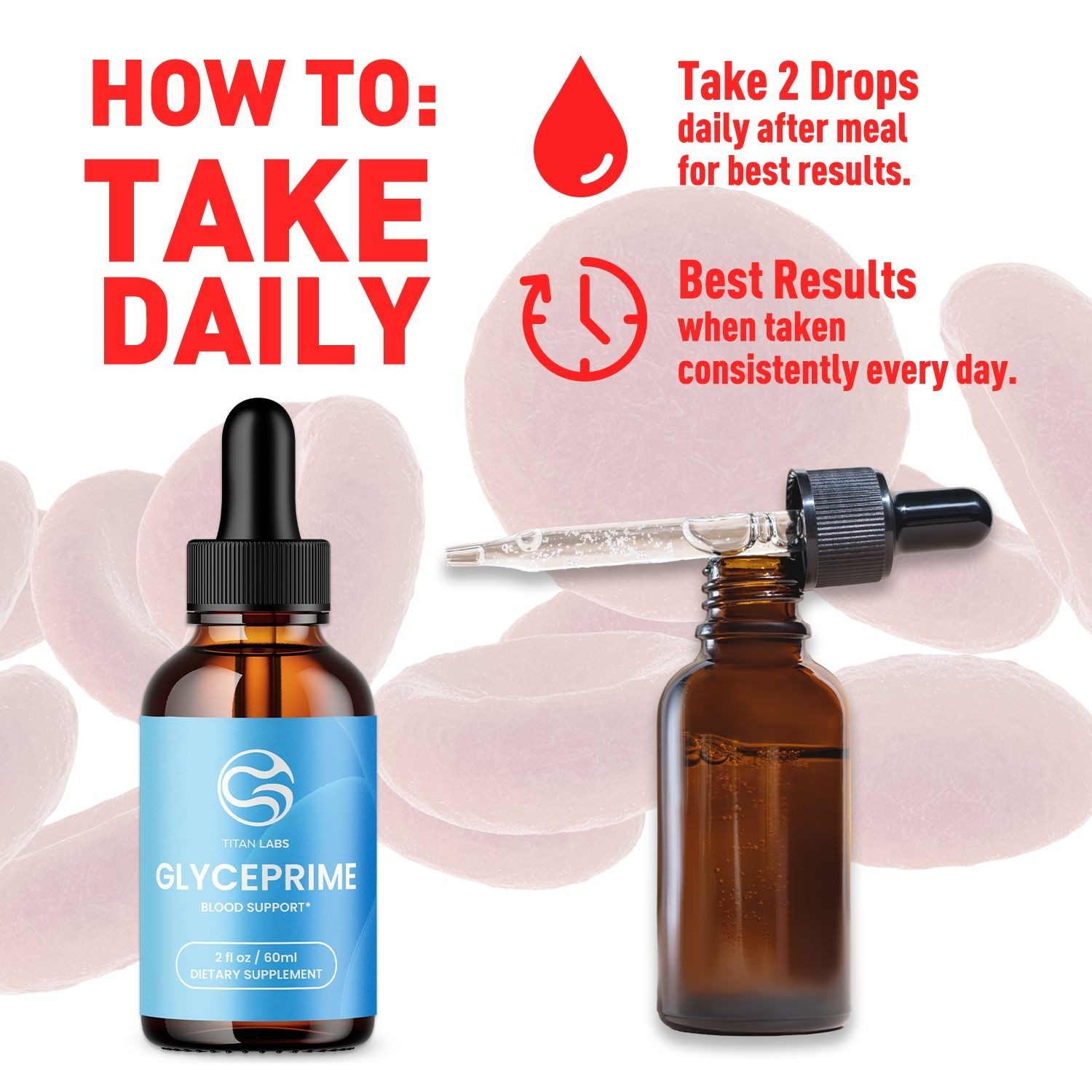 (1 Pack) Glyceprime Blood Health Support Drops Glyce Prime Vitamin 30 Servings