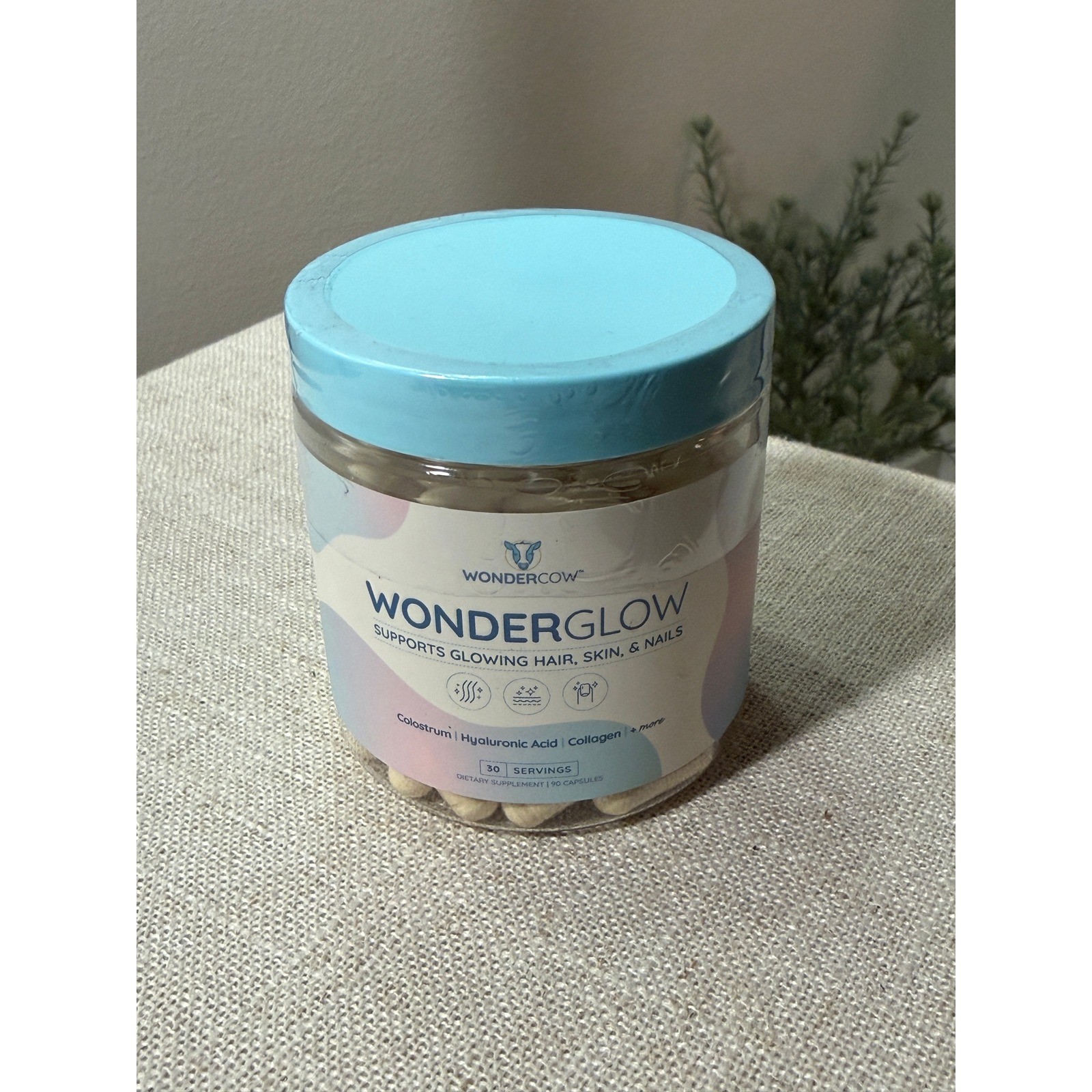 WonderCow WonderGlow Colostrum Collagen Hyaluronic Acid Skin Supplement 90ct