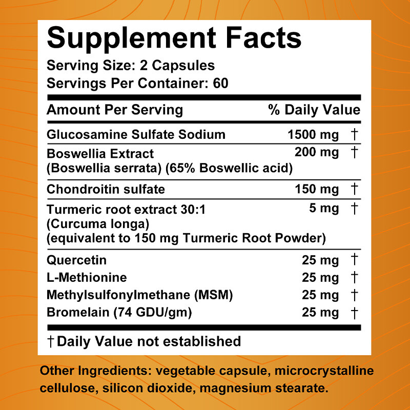 Glucosamin-Chondroitin-Kurkuma- und MSM-Kapseln – Halten Sie die Gelenke gesund