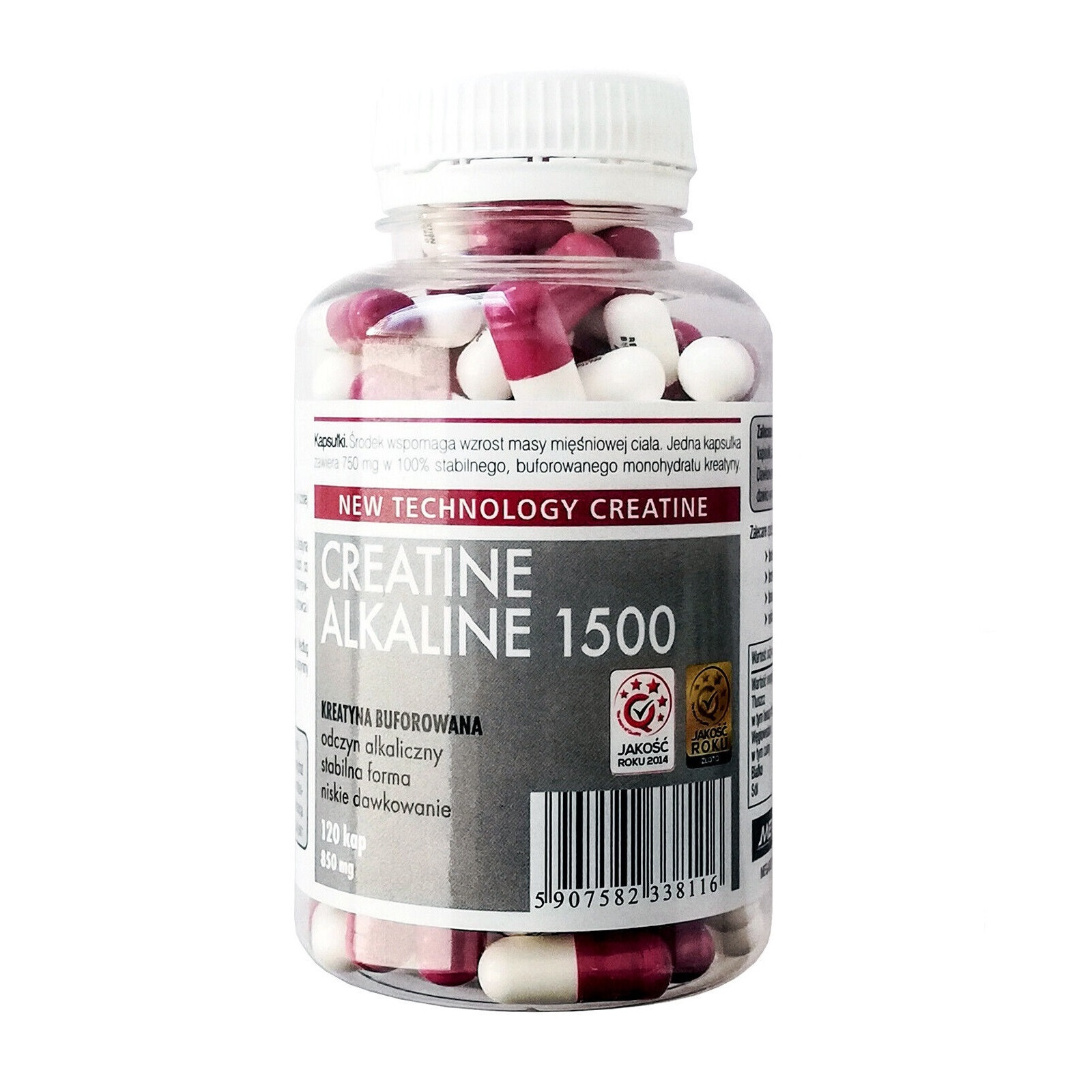 CREATINE ALKALINE – 120-240 Caps – Monohydrate Pure – Increases muscle strength