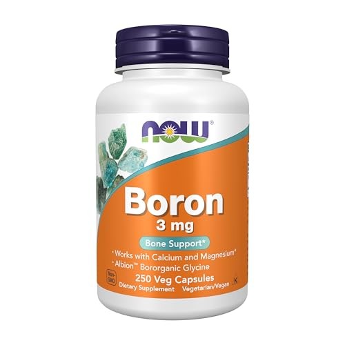 NOW Supplements, Boron 3 mg (Bororganic Glycine), 250 Count (Pack of 1)
