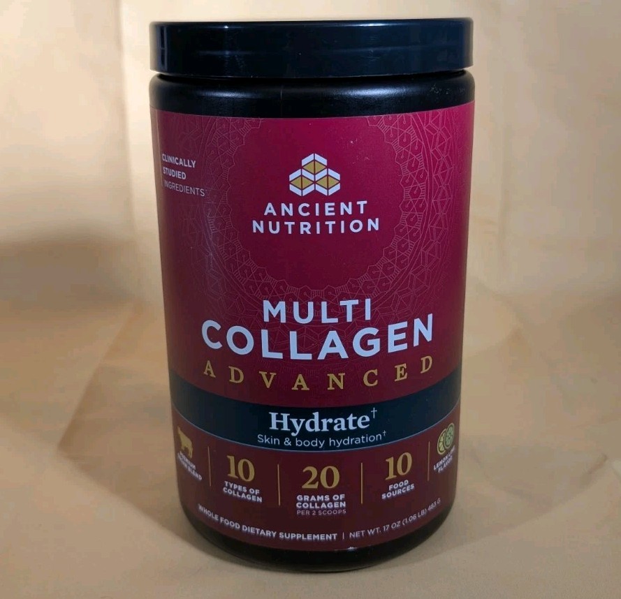 Ancient Nutrition Multi Collagen Protein Hydrate 16.9 oz Lemon Lime Sealed New