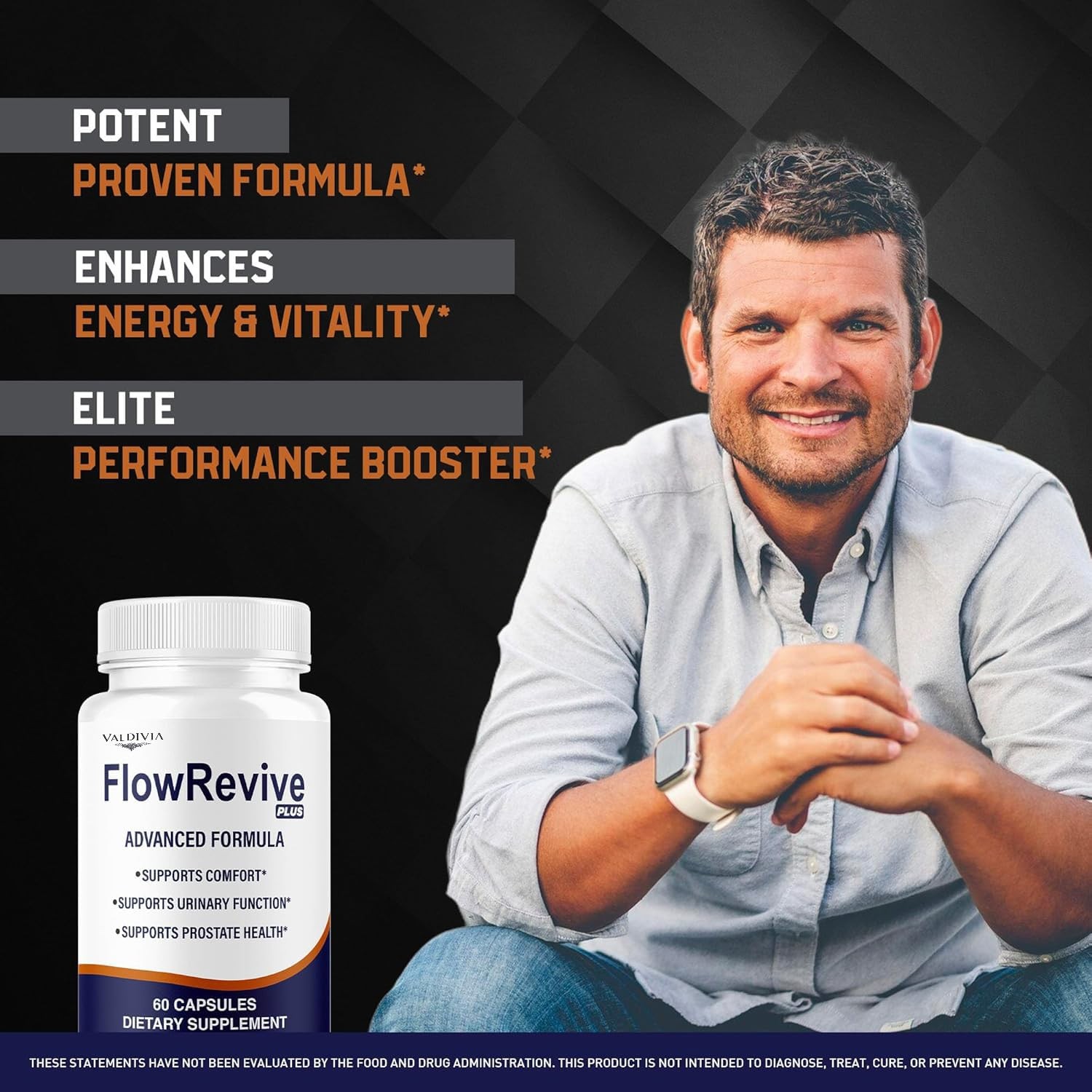 Flow Revive Plus Prostate Urinary Support Men Supplement Capsules 1 Pack 60Ct