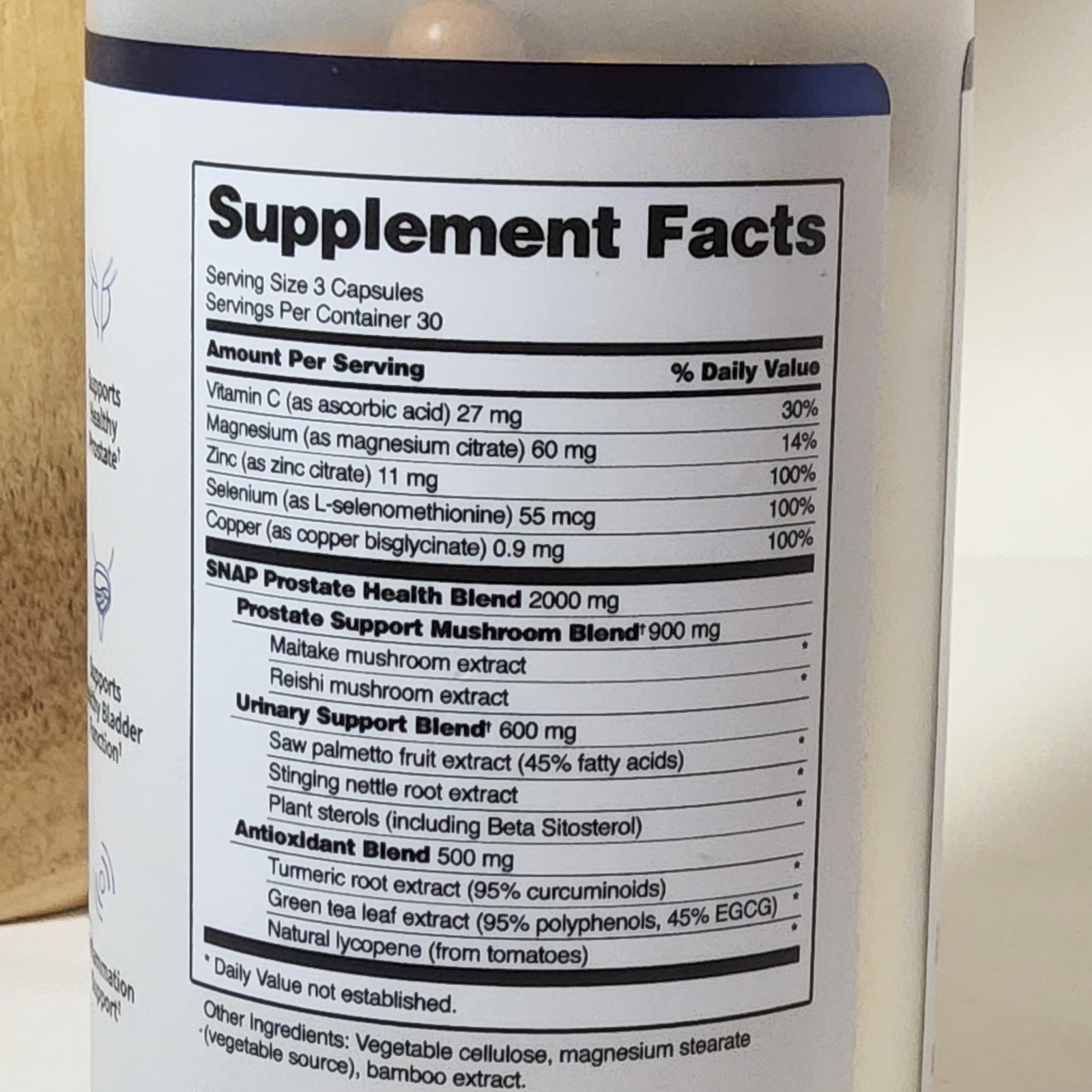 SNAP Prostate Health Mushroom Blend Saw Palmetto – 90 Capsules – Exp 08/28 NEW