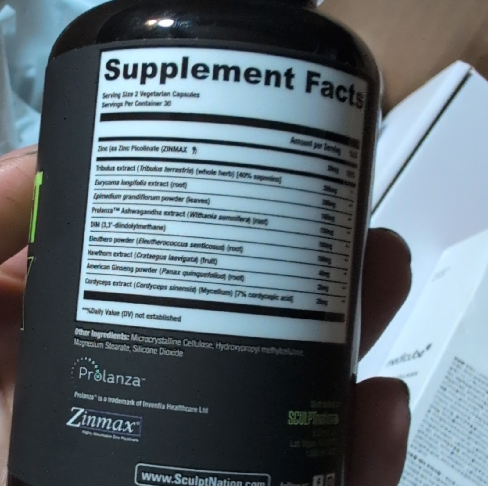 SculptNation TestBoost Max Vegetarian Capsules Dietary Supplement 60 Count