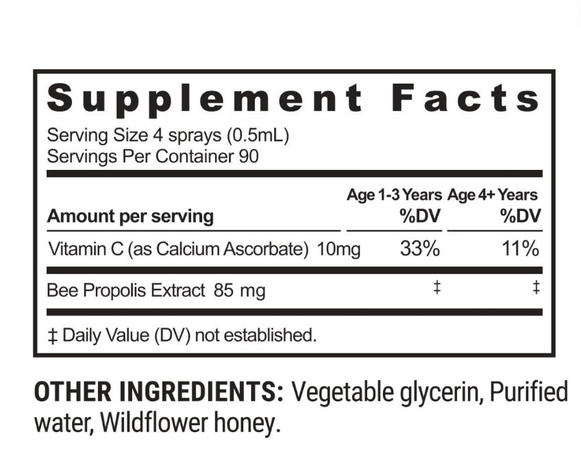 1.5 Oz Beekeepers Naturals Propolis Immune Spray with Vitamin C Honey EXP 06/28