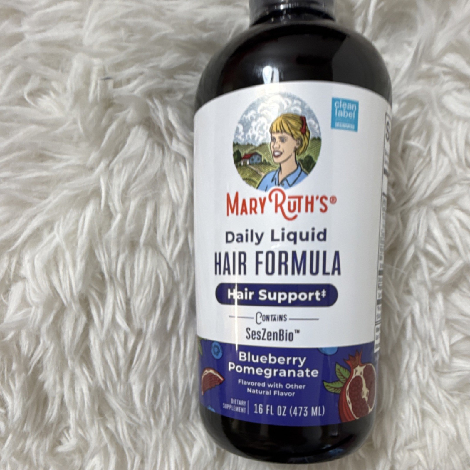 MaryRuth’s Daily Liquid Hair Formula 16oz Blueberry Pomegranate Biotin Vegan