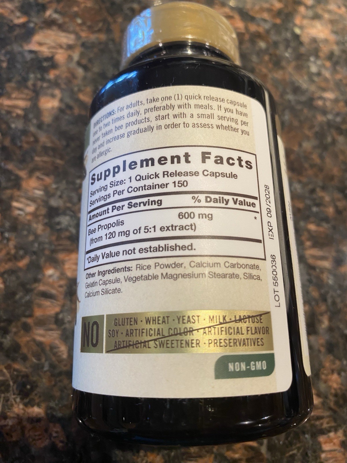 Carlyle Bee Propolis 600mg Non-GMO Quick Release 150 Count Capsules (6) Bottles