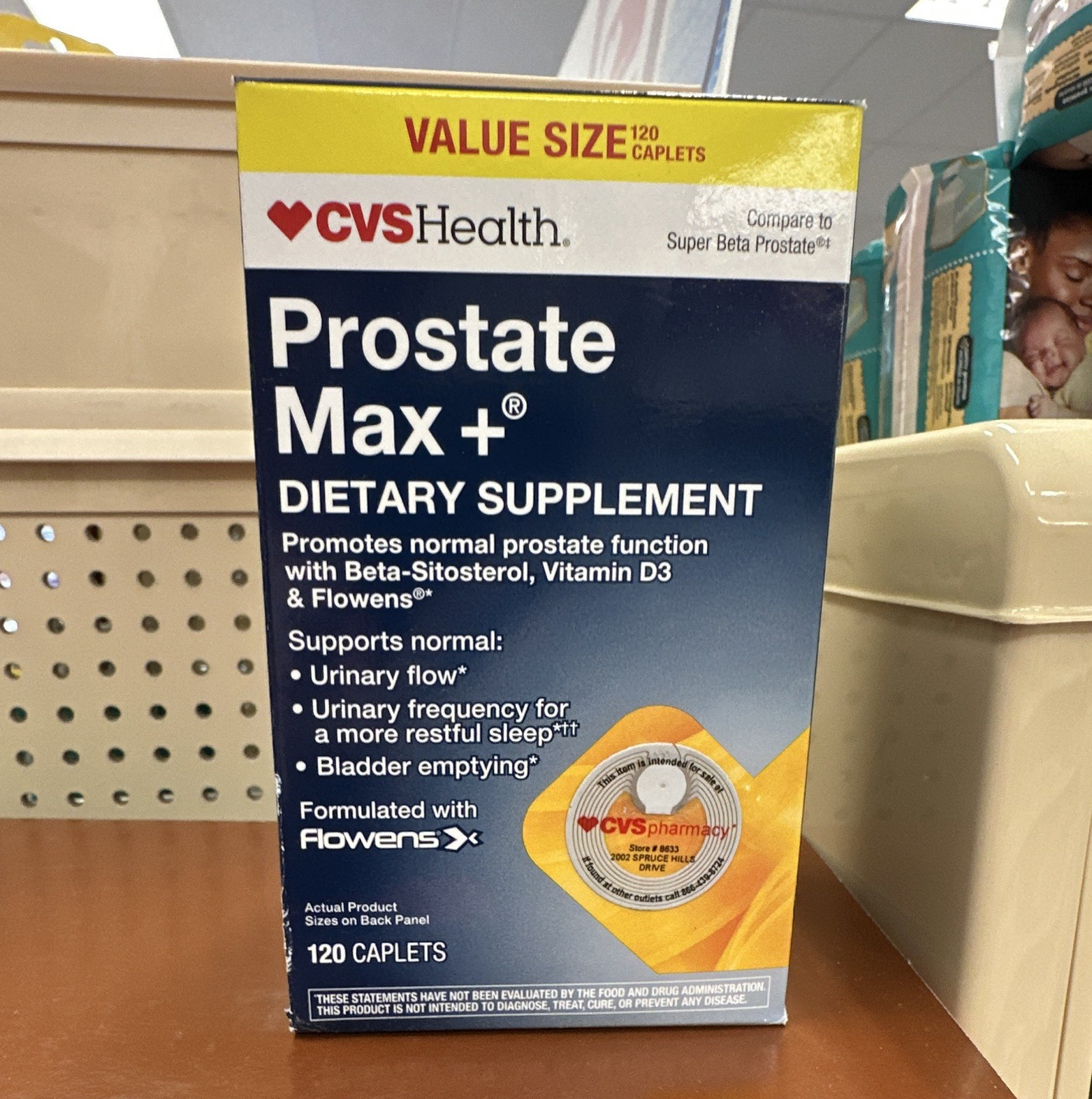 CVS Health Prostate Max+ Prostate & Urinary Health Caplets 120ct Exp 10/26