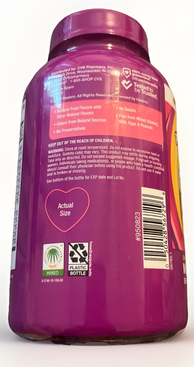 CVS My Little Pony Kids Multivitamin Fruit Gummies 190 Ct EXP 12/2026 Sealed