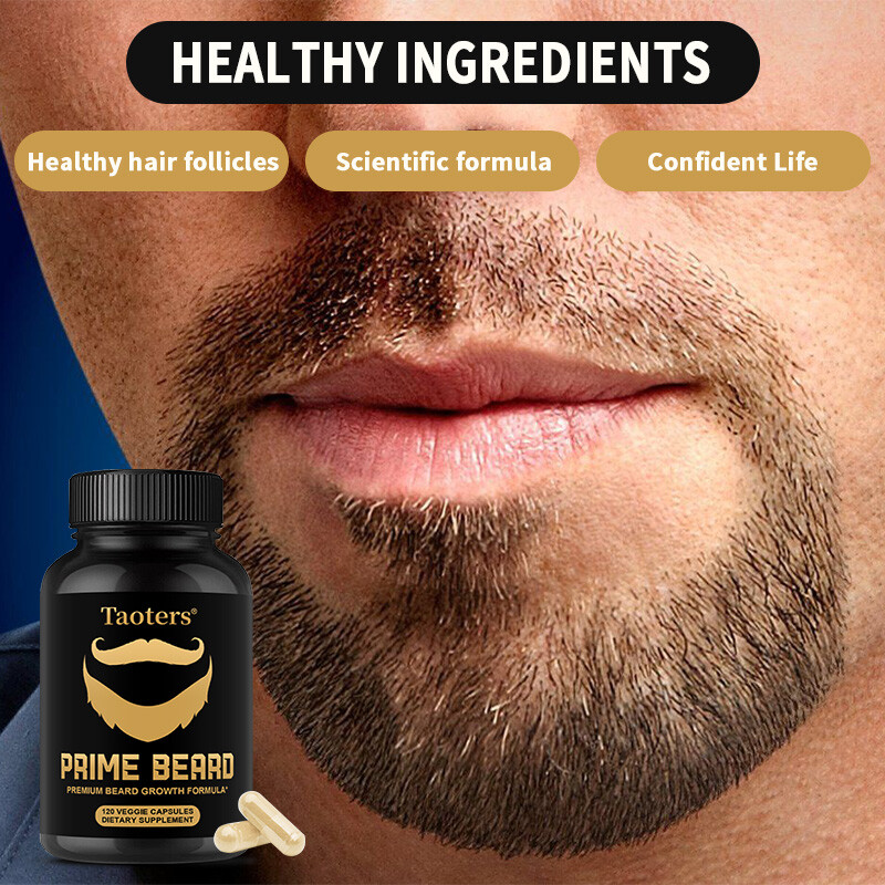 Premium Beard Growth Supplement Biotin 10,000mcg Collagen Capsules