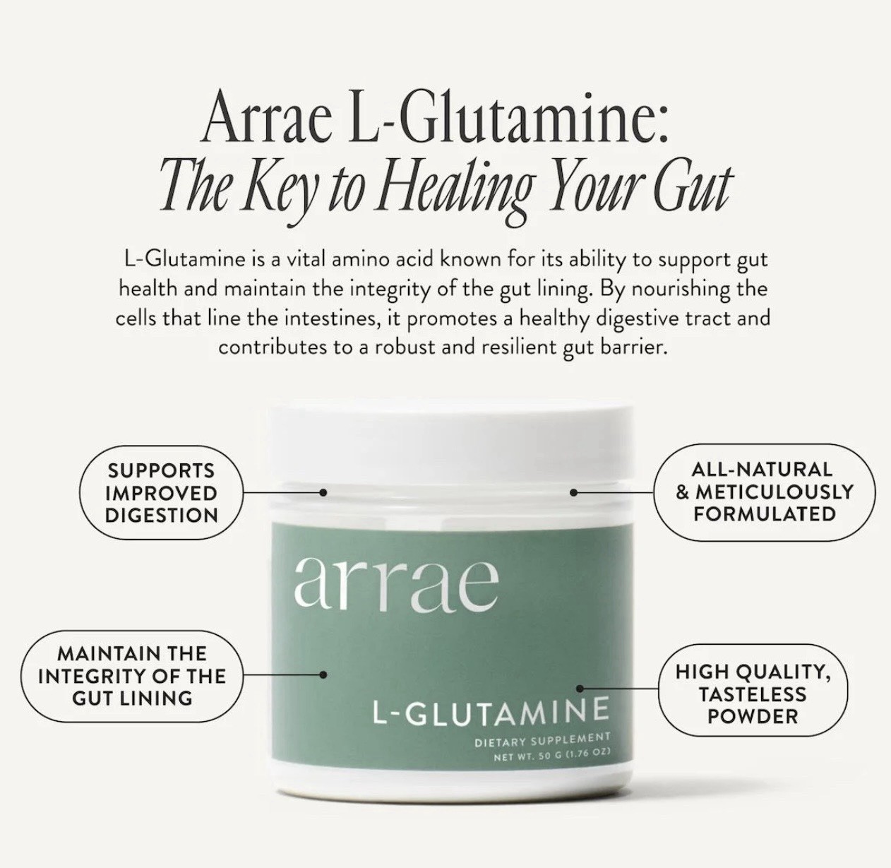 arrae MB-1 Capsules + L-Glutamine Powder Metabolic & Gut Support 1.76 oz