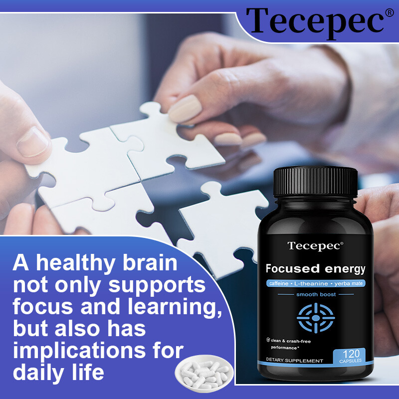 Caffeine with L-Theanine for Energy & Focus – with Yerba Mate Vegan Capsules