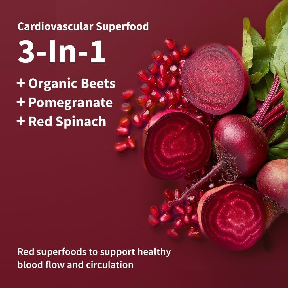 Snap Heart Beets Powder USDA Cardiovascular Superfood Nitric Oxide Booster