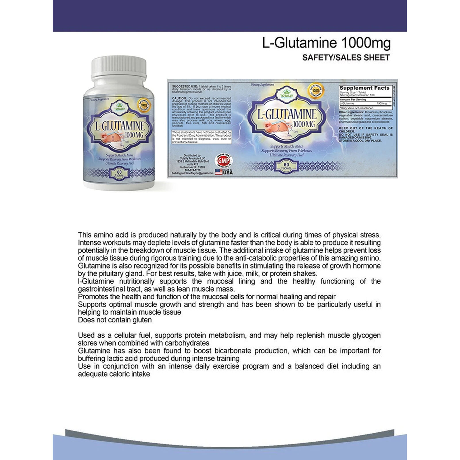 Blood Pressure Heart Health Supplements & L-Glutamine Tablet Muscle Growth Pills