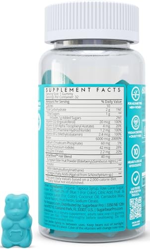 SugarBearPro Hair Vitamin Gummies, 6000mcg Biotin, Vegan, Halal, Cruelty-Free