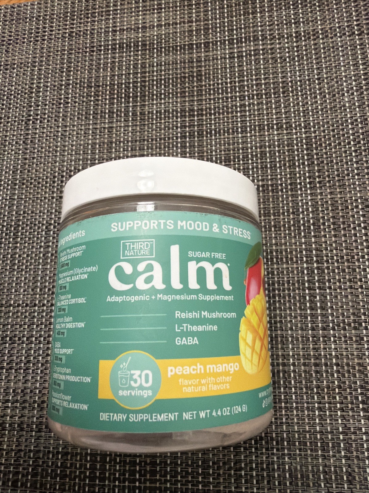 Third Nature Calm Drink Mix Powder Peach Mango 30 Servings BRAND NEW SEALED12/27