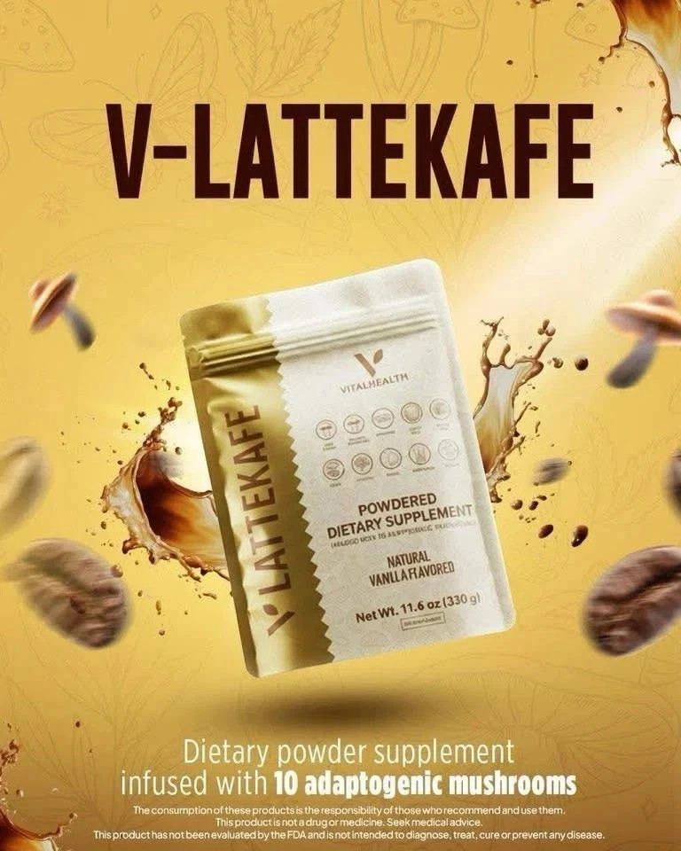 V-LatteKafe Vitalhealth Coffee 5 sachets infused with 10 Adaptogenenic mushrooms